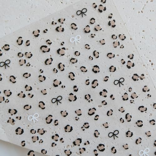 Leopard Print Nail Art Stickers, Coquette Nail Decals,Self-Adhesive, Nail Accessories & Supplies, Durable & Long-Lasting