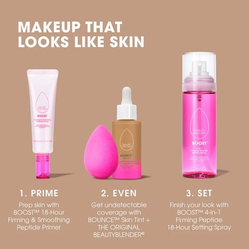 Beautyblender 12-Hour Always on Radiant Skin Tint, Breathable Serum Foundation Stays Put for All Day Long Wear, Infused with Hyaluronic Acid & Niacinamide, Medium 1