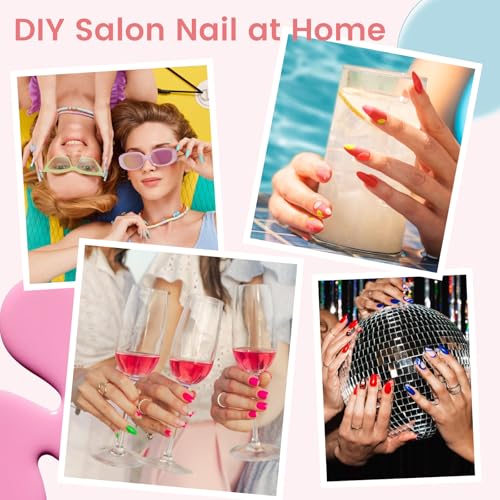 Quaferen Almond Nail Tips Short: 240pcs Pre-shape Acrylic Fake Nails Tips Almond Shape - 12 Sizes Soft Gel Full Cover Clear Gelly Press on False Tip for Nail Extension Salon Home