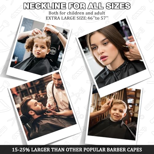 NICEMOVIC Hair Cutting Cape with Hair Combs, Barber Cape Haircut Cape, Professional Barber Accessories Haircut Salon Supplies for Men Women (Black)