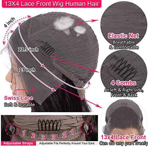Reddish Brown 30 Inch Lace Front Wig Human Hair 13x4 Straight Lace Front Wig Pre Plucked With Baby Hair HD Lace Frontal Wigs for Black Women 180% Density