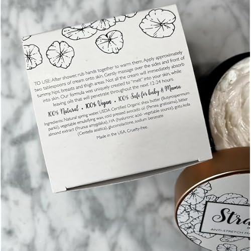 Anti-Stretch Mark Cream. Paraben-Free, Hypoallergic, and Safe for Pregnancy and Nursing - 8 oz, clear