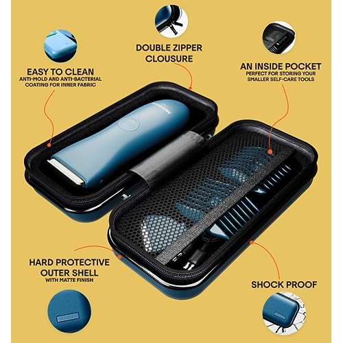 MERIDIAN Hard Case Groin Trimmer Case for Men and Women Ocean Blue Hard Travel Storage Trimmers and Accessories