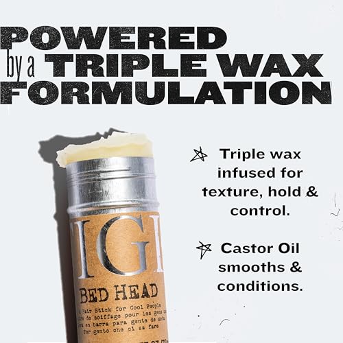 TIGI Bed Head Hair Wax Stick ? Strong Hold with Triple Wax Formulation for Slick Back Hair Styling and Smoothing Flyaways, 2.57 oz