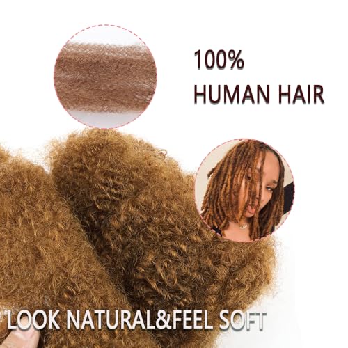 Afro Kinky Bulk Human Hair For Dreadlock Extensions Repair Locs,Twist Braiding, 100% Human Braiding Hair £¬30Grams each bundles Total (8Inch 6Bundles/Pack #30)