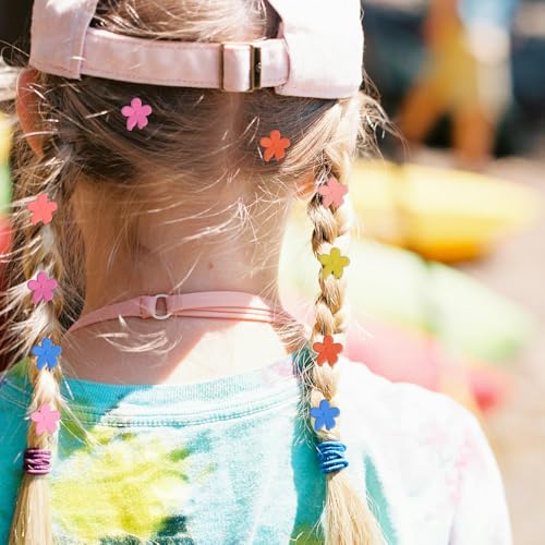 Mini Flower Hair Clip Flower Clips,Colorful Mini Hair Claw,for Women, Girls,Baby, Toddler Bangs Strong Grip Small Tiny Rainbow Hair Clips (50, Matte Colors)