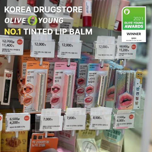 YNM Honey Lip Balm, Moisturizing Tinted Lip Balm, pH Color Changing, Infused with Manuka Honey and Squalane, Hydrating, Korean Skincare, Natural Finish, RAINBOW HONEY, 0.1 Fl Oz
