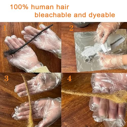 Dreadlock Extensions Human Hair 0.6cm Thickness 22 Inch 60 Strands 100% Real Human Hair for Man/Women/Kids Full Handmade Permanent Loc Extensions Bundles Can Be Dyed Bleached Curled and Twisted