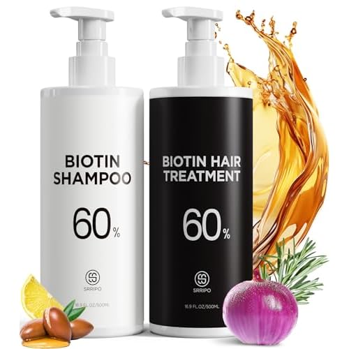 Dual Essence Hair Growth Shampoo and Conditioner Set with Biotin&Tripeptide, 3X Moisturizing Biotin Shampoo for Softer Shiner Hair, Anti-Loss Dandruff Routine Rosemary Shampoo for Men Women, 2x16.9oz