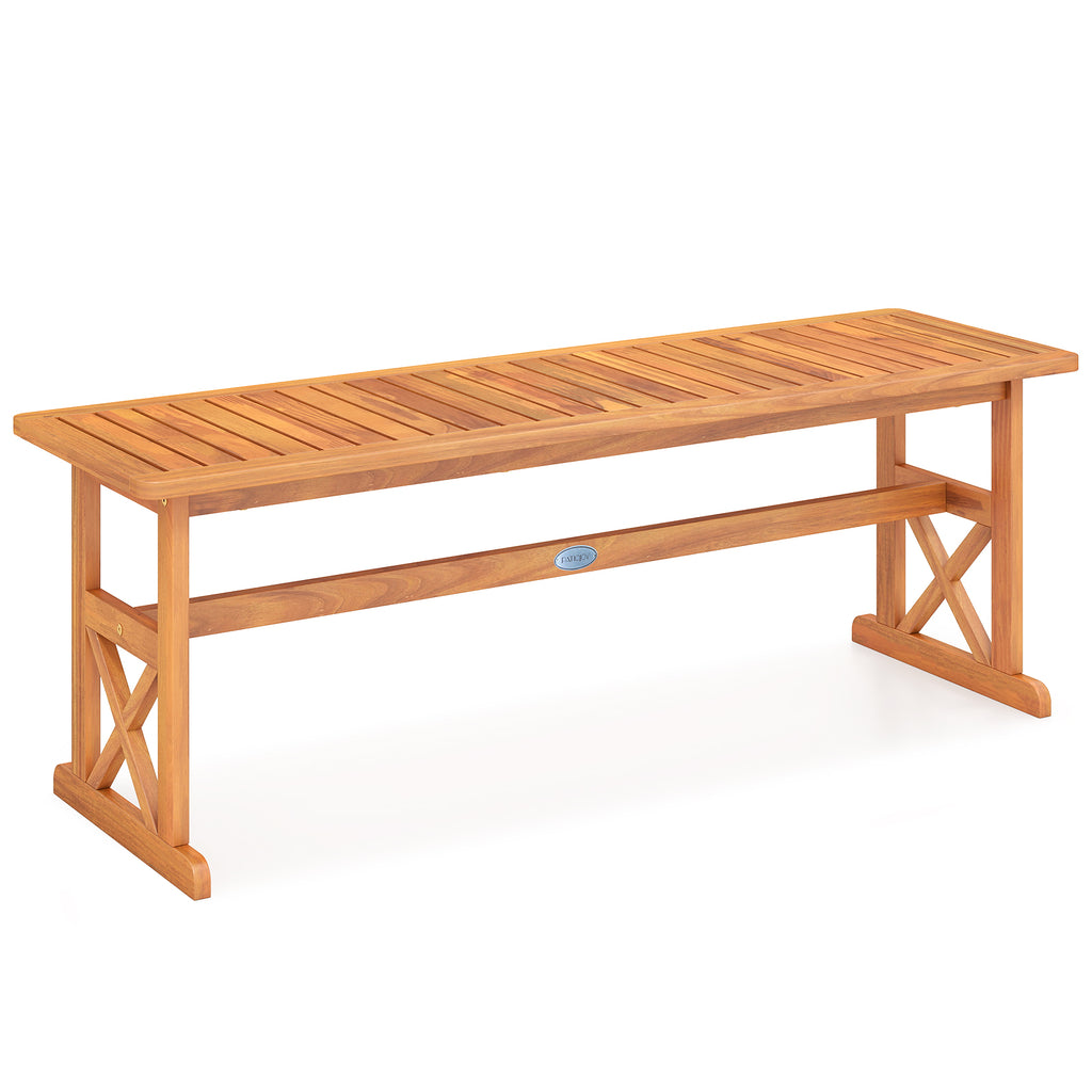 Acacia Wood Outdoor Garden Bench 42 Inch, Set of 1
