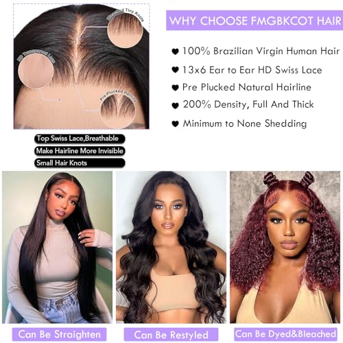 30 Inch Deep Wave Lace Front Wigs Human Hair 13x6 HD Lace Front Wigs Pre Plucked Deep Wave Wig with Baby Hair 200 Density Deep Curly Human Hair Wig for Women