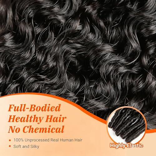 22 24 26 inch Burmese Curly Bundles Human Hair 3C4A Spiral End Quick Water Wave Human Hair Bundles Extensions 3Pcs for Women Natural Black