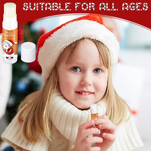 Dunzy 100 Pack Hello Fall Thanksgiving Party Gifts Bulk Lip Balms Favors Employee Appreciation Gifts Thank You Gifts Team Inspirational Gifts for Women Men Coworkers Satff Teachers(Santa)