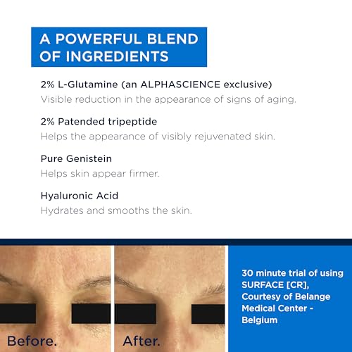 ALPHASCIENCE SURFACE [CR] - Moisturizing & Tightening Face Cream - Improves Elasticity & Helps Reduce Appearance of Signs of Aging - Hydrates & Smooths - Preservative-Free - 30 ml / 1 fl oz.