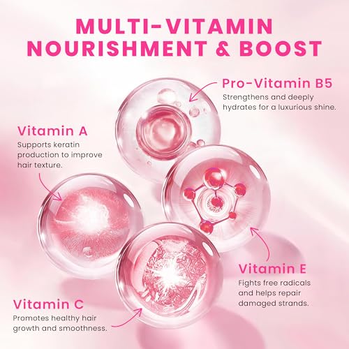 Hussell Hair Serum - No Rinse with Argan Macadamia & Avocado Oils - Vitamins A, E, Pro B5 - Conditioner for Women & Men - Pack of 2, 80 Capsules