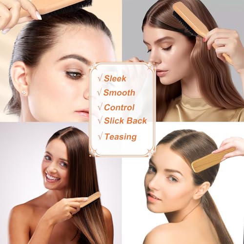 Hair Wax Stick Set for Flyaways Slick Back ? Includes Wax Stick for Hair, Slick Back Hair Brush, Hair Finishing Stick ? Hair Styling Products for Women, Taming Frizz & Creating Sleek Styles