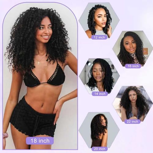 Afro Kinkys Bulk Human Hair For Braiding Soft 4c Afro Kinky-Curly Human Hair For Mini Twists,Dreadlocks Extensions,Repair Locs,Micro Locs Extension,Human Braiding Hair 18inch(1B,35g/pack)