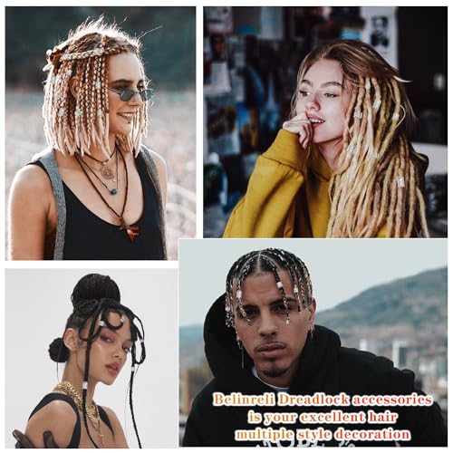 280 Pcs Hair Jewelry for Braids, Silver Loc Jewelry for Hair Dreadlocks Braid Clips Accessories Metal Hairs Rings for Braid Cuffs Braid Clips Decorations for Women Men