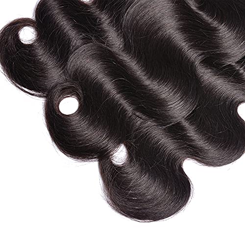 Human Hair Bundle 12 14 16 Inch Body Wave Bundles Unprocessed Brazilian Virgin Hair Extensions 3 Bundles Natural Black Color