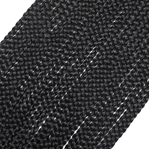 Box Braid Crochet Hair 20 Inch Crochet Box Braids Pre Looped Crochet Braids for Black Women Soft Medium Size Braided Hair Extension 1B Black Color 6 Packs Chicmoi (1B, 20 inch box braids 6 Packs)