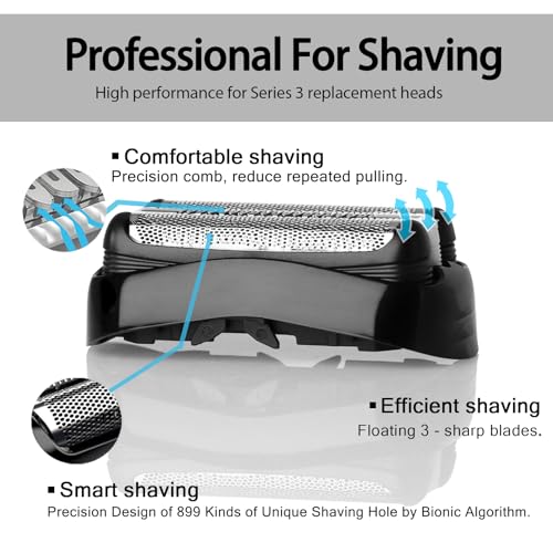 2 Pack 32B S3 Electric Replacement Shaver Head for Series 3 Shaving Razors, Compatible with S3 3040s 3080s-4 370cc 3070cc 3000s 3010, 3090cc Etc.