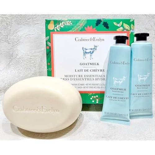 Crabtree & Evelyn Goatmilk Bar Soap 6.5 oz & Hand Therapy .9 oz Set