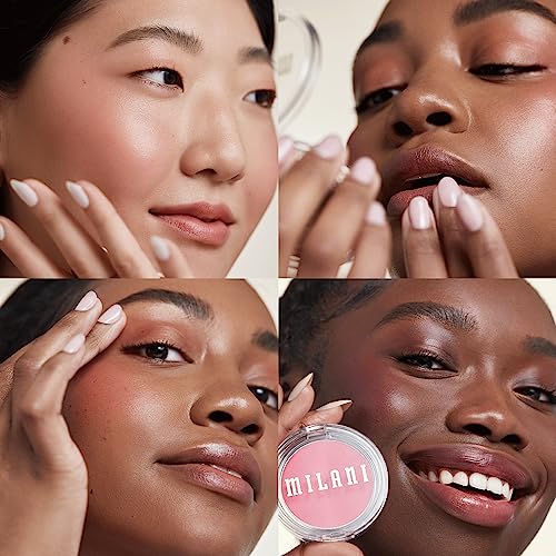 Milani Blush Makeup ? Cheek Kiss Cream Blush for Cheeks, Buildable Cream-to-Gel Blusher & Lip Tint, Dewy Natural Color, Hydrating - Nude Kiss