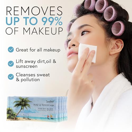 Travel Well Makeup Remover Wipes - 500 Count, Individually Wrapped - Natural Aloe Non-Woven Facial Wipes - Bulk Travel Essentials & Hotel Toiletries