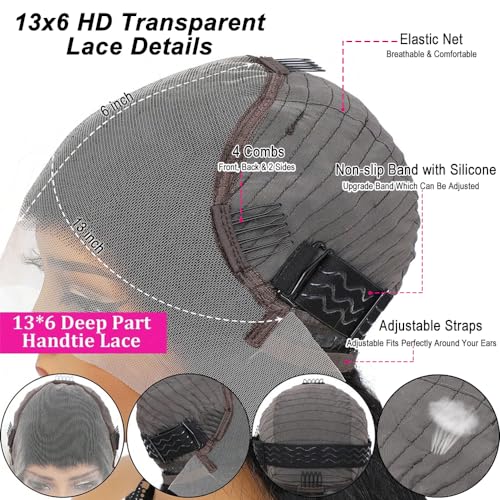 32 Inch 13x6 Lace Front Wigs Human Hair Body Wave Wigs for Black Women Human Hair 180% Density Wig HD Transparent Lace Frontal Glueless Wigs