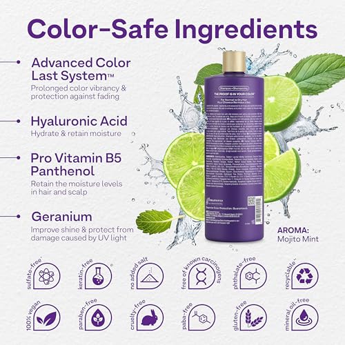 ColorProof Moisture Shampoo Hydrating Sulfate-Free Shampoo for Color-Treated Hair, Mojito Mint Scent
