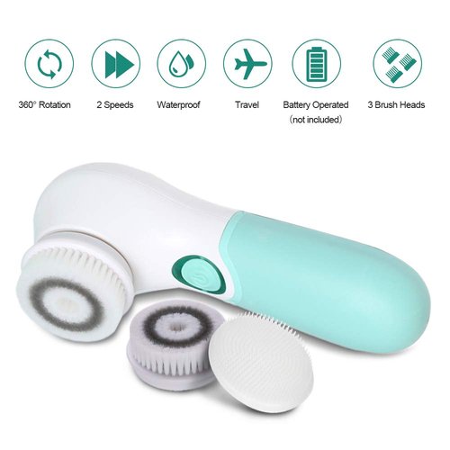 Facial Cleansing Brush Bundled Set with 3pcs Replacements