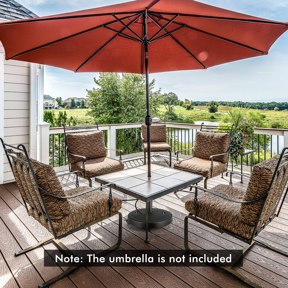 51LBS 20.5Inch Outdoor Umbrella Base with Wheels and Handles