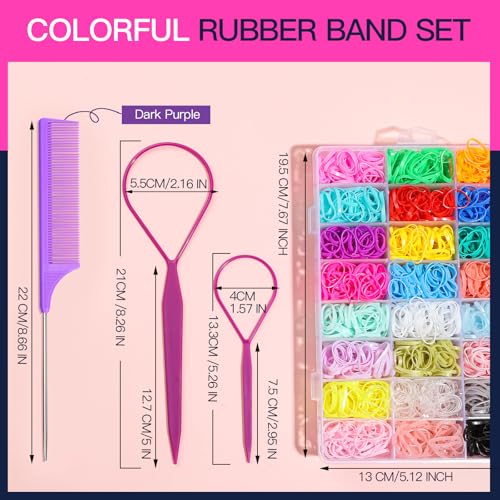 YGDZ Elastic Hair Bands 24 Colors, 1500 pcs Mini Hair Rubber Bands for Hair, Colorful Toddler Hair Accessories, Soft Small Girl Hair Ties, Hair Accessories Set for Girl, Baby, Kids