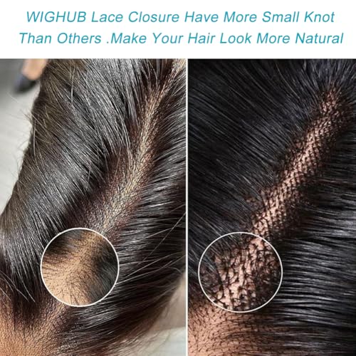 2x6 Hd Lace Closure Straight Indian Virgin Human Hair,14Inch Middle Part Pre Plucked Natural Hairline Transparent Swiss Lace Closure Human Hair
