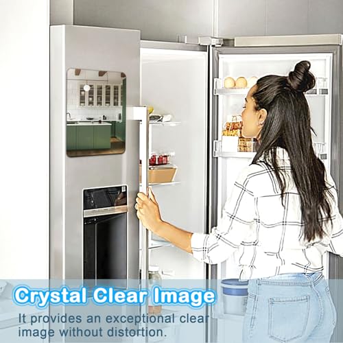 2pcs Magnetic Locker Mirror - Adhesive-Backed Shatterproof Safety Acrylic Mirror for Bathroom, School Lockers, Gym (Anti-Scratch, Lightweight, Dorm Refrigerator)