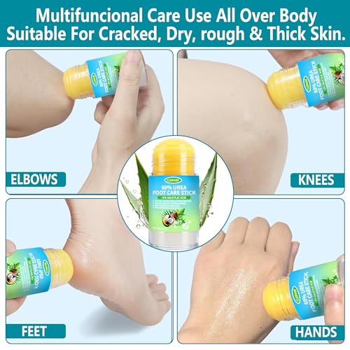 60% Urea Cream Stick with 2% Salicylic Acid, Anti-Cracking Foot & Hand Cream Moisturizer for Dry Cracked Heel Feet, Knee, Elbow, Foot Balm Stick for Callus Remover & Dead Skin Softener (1)