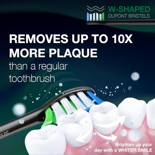 Wagner Stern WT8900 Series Electric Toothbrush ? Whitening & Pressure Sensor, 5 Modes, 3 Intensities, 8 Soft Brush Heads, Rechargeable, Travel Case Included