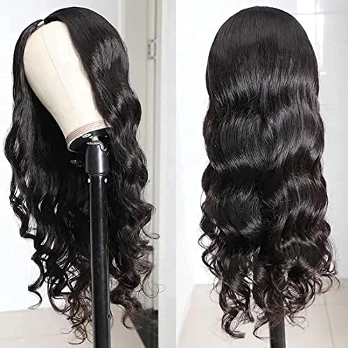 V Part Wigs Body Wave Brazilian Virgin Human Hair Wigs For Black Women Upgrade U Part Glueless Wigs Full Head Clip In Half Wig V Shape Wigs No Leave Out Lace Front Wigs 180% Density 14Inch