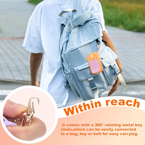 Palksky Protective Silicone Case for Touchland Hand Sanitizer with Keychain | Compatible with Power Mist & Glow Mist 1 fl oz | Anti-Slip Grip, Travel Cover Sleeve (Red,Pinkish,Orange),Travel Size