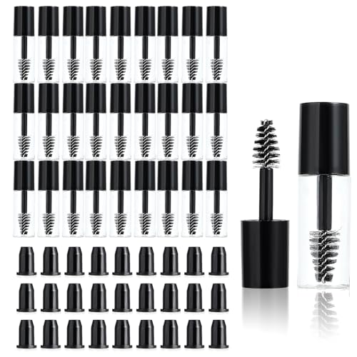 27Pcs Empty Mascara Tube with Eyelash Wand,3ml Mascara Tubes Empty for Castor Oil,Mini Eyelash Cream Container Bottle Eyelash Growth packing Tube,for Home and Travel