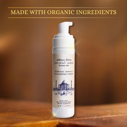 ANCIENT INDIA Rachel Roy Ayurvedic Triphala Foaming Face Cleanser with Natural Amino Acids & Indian Herbs - pH Balanced Facial Wash for Pore Tightening & Deep Cleansing