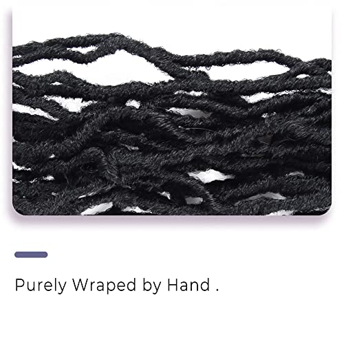 Niseyo Faux Locs Crochet Hair 14 Inch Soft locs, 6 Packs Short Crochet Locs Pre Looped Crotchet Straight Synthetic Hair Extensions (1B, Natural Black)