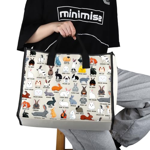 G2TUP Bunny Lover Gift Type of Rabbits Tote Bag Bunnies Owner Handbag Rabbit Lover GiftS Rabbit Fan Gift