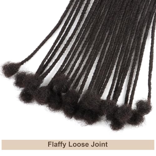 0.4cm Thickness Real Human Hair Dreadlock Extensions for Men/Women 10 Inch 100 Strands Full Handmade Permanent Locs Extensions Human Hair Can Be Dyed and Bleached