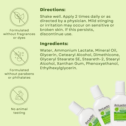 AmLactin Daily Nourish Travel Size Lotion (Pack of 6) - Therapeutic Body Lotion for Dry Skin, No-Scrub Exfoliator and Moisturizer with 12% Lactic Acid AHA?