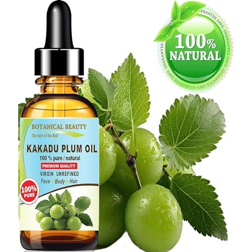 Botanical Beauty Australian KAKADU PLUM OIL 100% Pure Natural Virgin Unrefined Cold-pressed carrier oil 1 Fl oz 30 ml For Face, Skin, Body, Hair, Lip, Nails