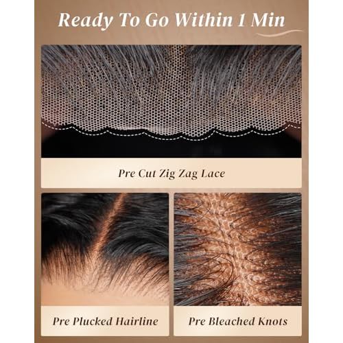Arabella 5x6 Wear and Go Glueless Wigs Human Hair Deep Curly Bob Wig Lace Front Wig Human Hair 210% Density Pre-Cut Lace Wigs Pre Bleached Tiny Knots Bob Wig Human Hair(14inch, 5x6 Glueless Bob)