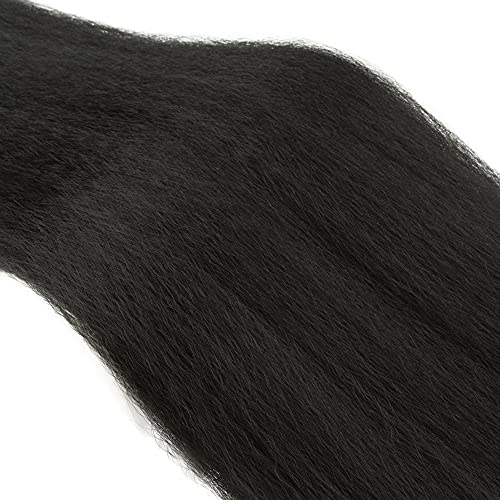 Yaki Straight Bundles Human Hair 22 Inch Kinky Straight Bundles #1B Natural Black Unprocessed Brazilian Virgin Weave Hair 1 Bundle 50 Gram Per Bundle
