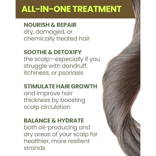 Healthy Hair Oil & Scalp Oil ? Hair Oils for Hair Growth with Organic Coconut Oil, Peppermint, Tea Tree, Jojoba, Rosemary for Hair Growth & Lavender Oil ? 4 oz