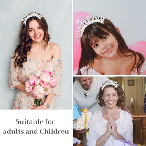 CAVETEE Birthday Crown for Women, Girls Birthday Crown, IT's MY BIRTHDAY Headband - Silver